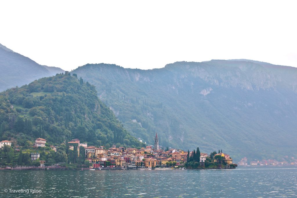 Varenna town and landscape Lake Como Italy