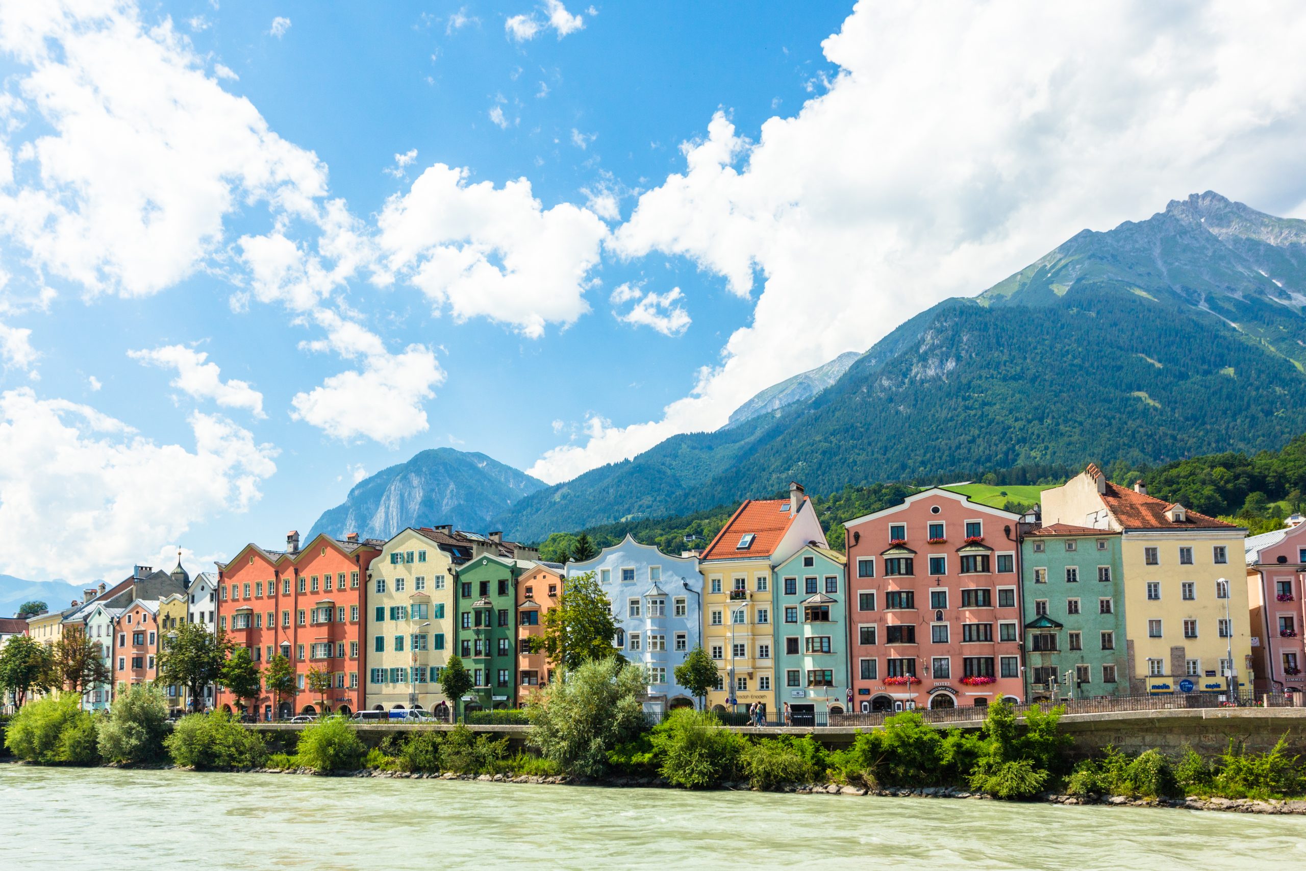 Downtown Innsbruck Austria Mountains Summer