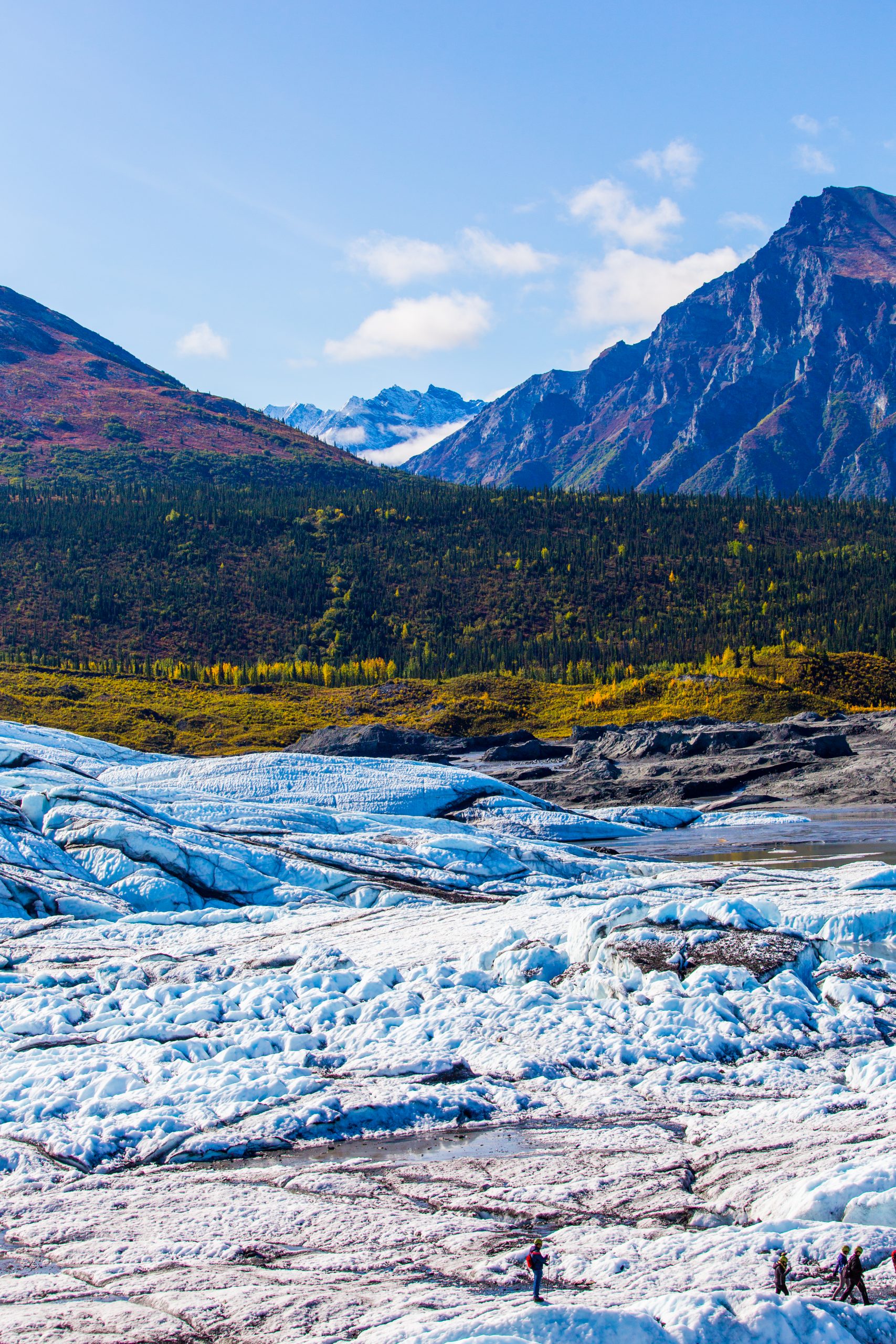 Fall Matanuska Glacier Mountains Foliage Alaska