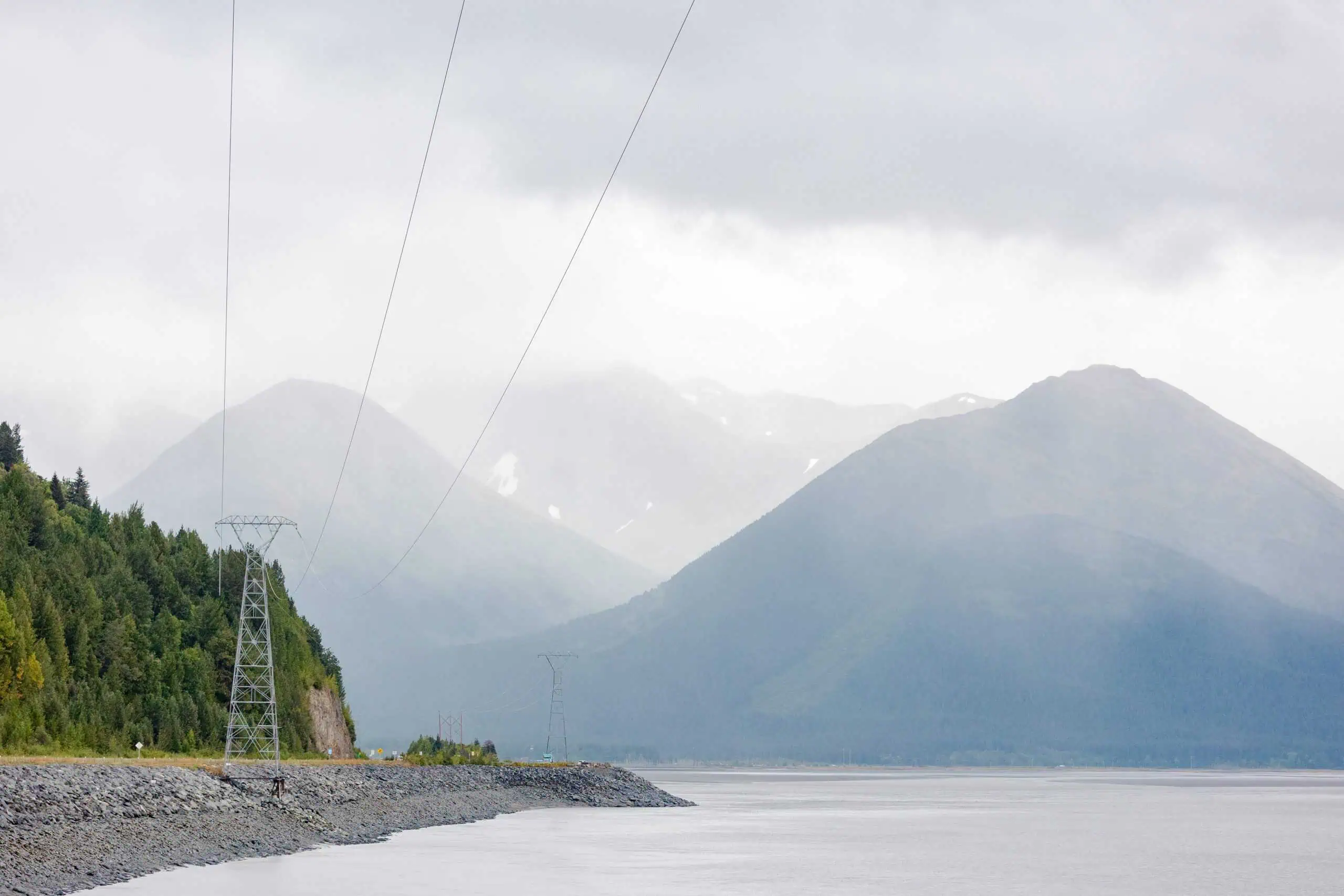 Turnagain Arm Drive Rainy Summer Alaska