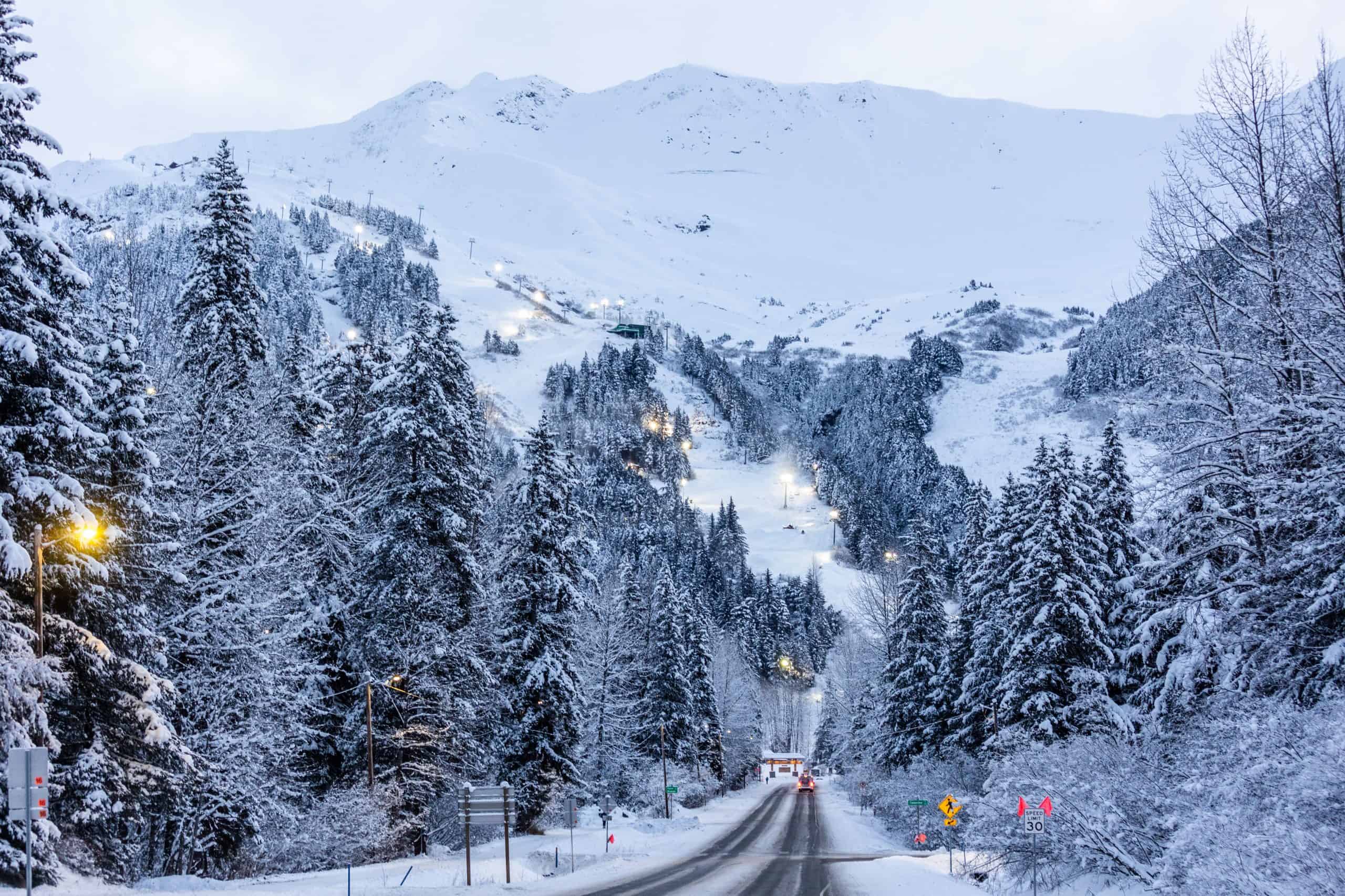 Girdwood Road Winter Alyeska Alaska