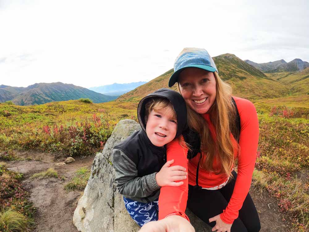 Mom and son Hatcher Pass Alaska Fall