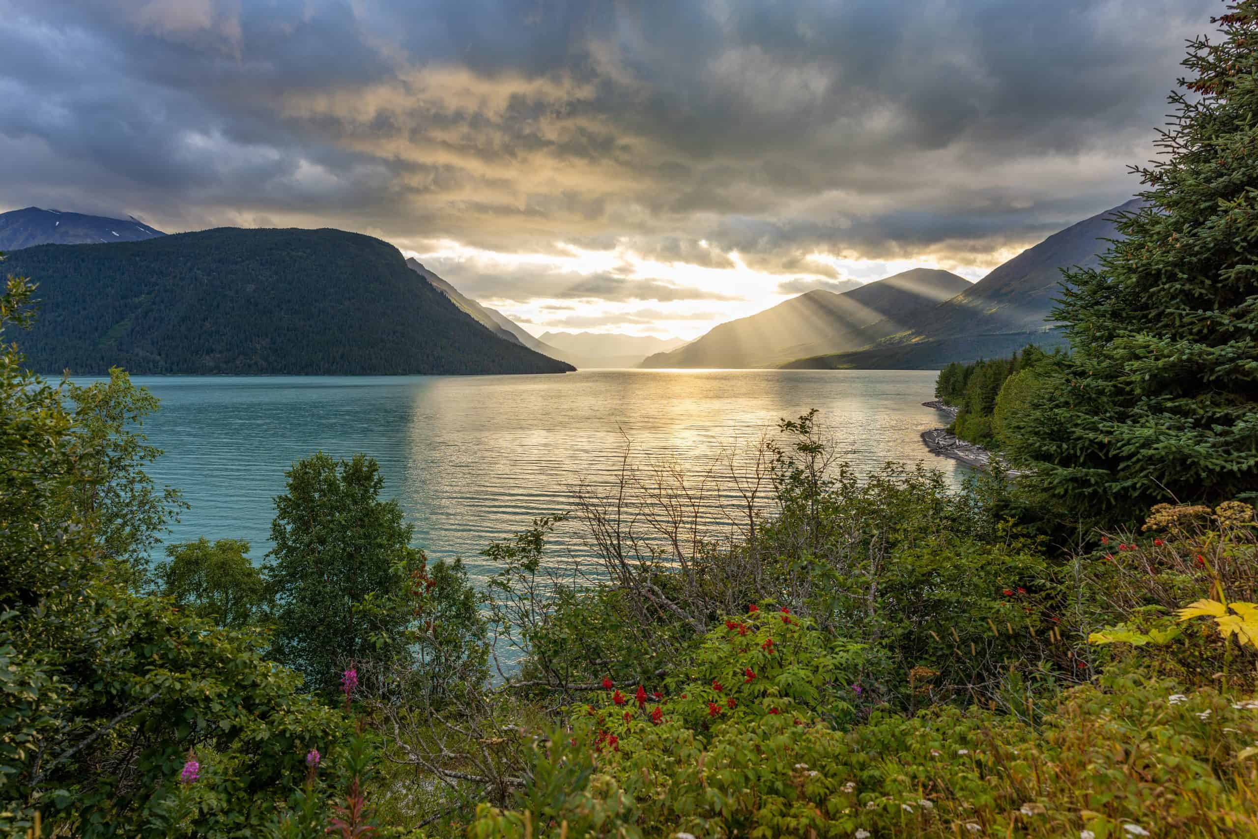 Kenai Lake at Sunset Fall Alaska